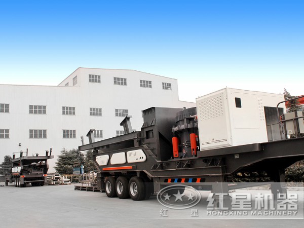 車(chē)載可移動(dòng)式碎石子機：配圓錐破
