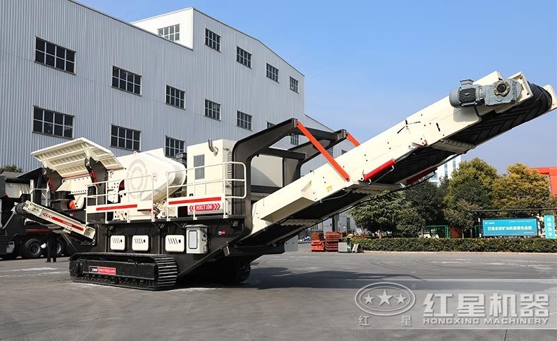 履帶移動(dòng)式小型石頭破碎機，環(huán)保安全