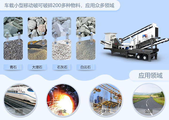 車(chē)載小型移動(dòng)破碎站廣泛應用各個(gè)工業(yè)領(lǐng)域