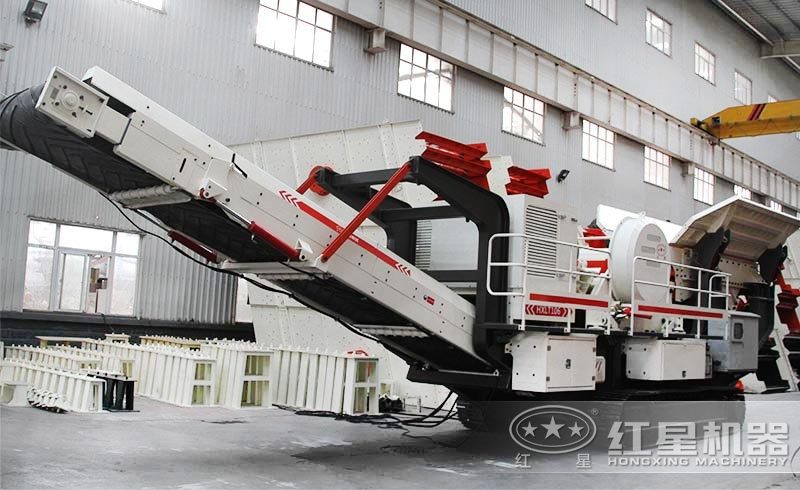 流動(dòng)式石子粉碎機：履帶液壓驅動(dòng)，遙控一鍵行走
