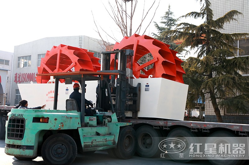 石粉洗砂機裝車(chē)待發(fā)貨