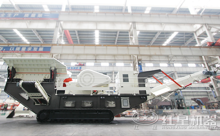 履帶移動(dòng)建筑垃圾破碎機油電兩用，減少投入