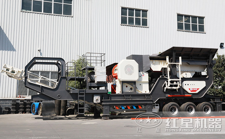 輪胎移動(dòng)給料+顎破一體機 