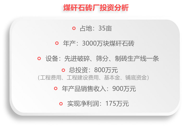 煤矸石磚廠(chǎng)投資分析，利潤一覽表
