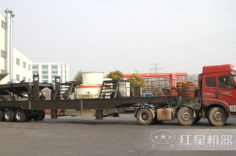 鵝卵石一體式車(chē)載制沙機發(fā)貨中