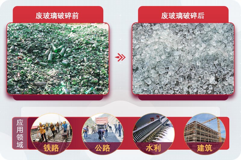 廢玻璃粉碎后用途廣，供不應求