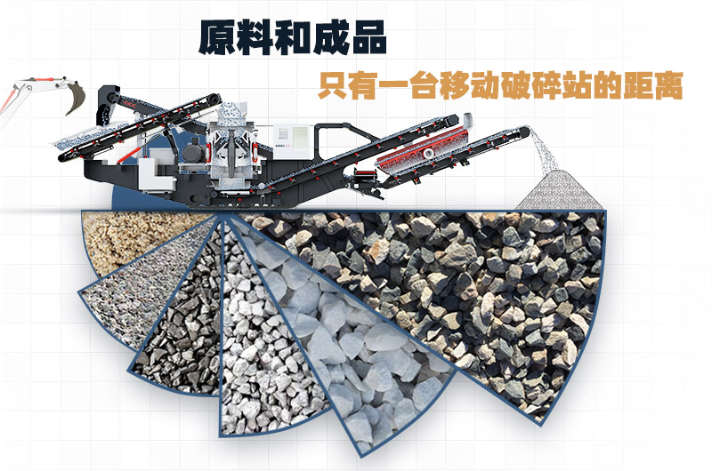 移動(dòng)式小型碎石機，原料和成品只有一臺設備的距離