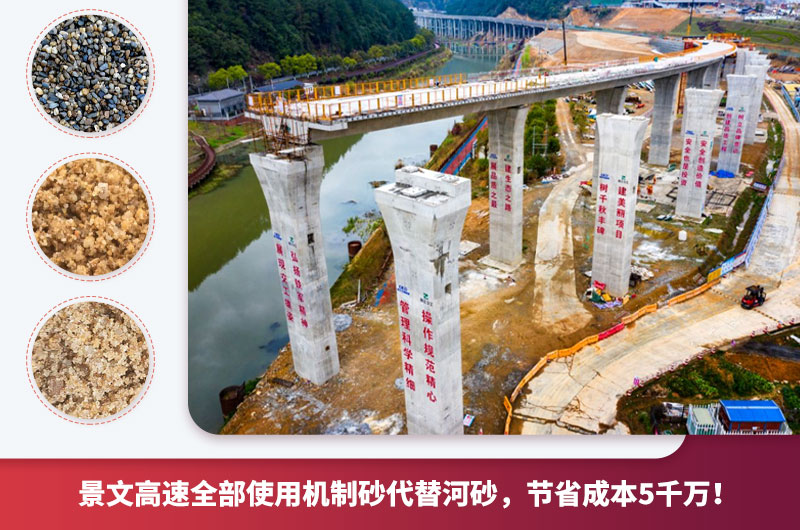 景文高速全線(xiàn)使用機制砂