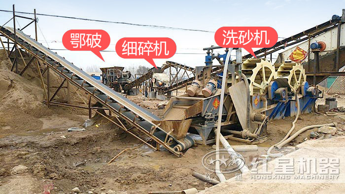 砂石廠(chǎng)輪斗式洗沙機現場(chǎng)